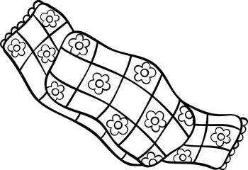 Groovy Retro Winter scarf doodle Coloring Image