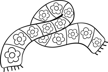 Groovy Winter scarf doodle Coloring Image