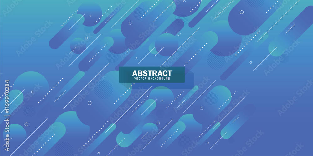 Poster abstract blue geometric rounded line diagonal pattern on blue background