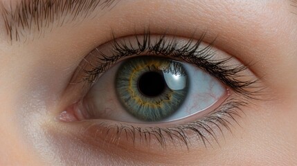 Fototapeta premium Close-Up Macro Photography of a Striking Green Eye