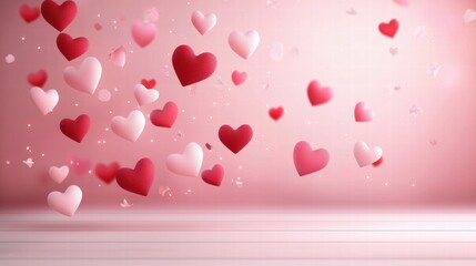 Obraz premium Floating hearts creating a romantic atmosphere