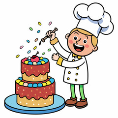 chef with cake