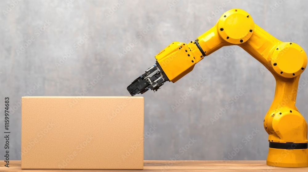 Poster robotic vision system inspecting products for defects on a conveyor belt in a modern factory setting