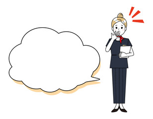 接客する女性のイラスト　美容アドバイススタッフ