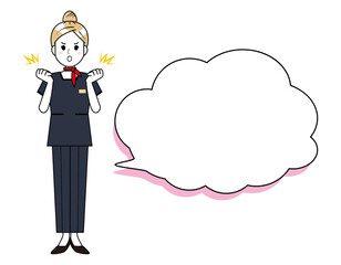 接客する女性のイラスト　美容アドバイススタッフ