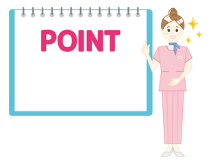 接客する女性のイラスト　美容アドバイススタッフ