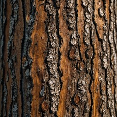 Obraz premium Focus on the textures of bark on a tree.