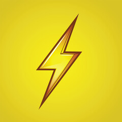 Lightning flash, Cartoon Mark, Yellow Icon. Speed symbol