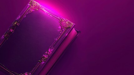 Obraz premium Enchanting purple book display mystical setting artistic photography soft lighting close-up view fantasy concept