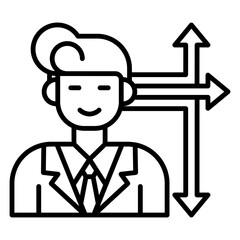 Career advancement icon style black line