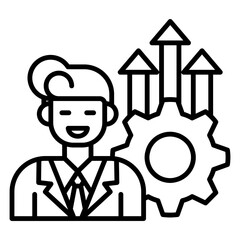 Career advancement icon style black line