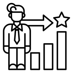 Career advancement icon style black line