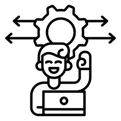 Career advancement icon style black line