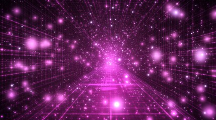 Obraz premium Dynamic light yearnings through a cosmic tunnel digital art abstract environment futuristic perspective