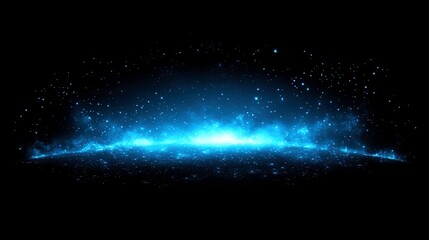 Obraz premium Cosmic blue light phenomenon space abstract art digital environment wide angle universe concept