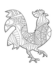 hand drawn illustration of a rooster