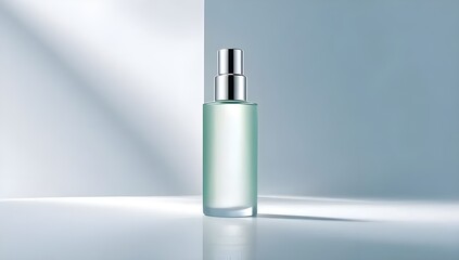 Cosmetic skincare bottle mockup with trendy background. Product presentation. Beauty and body care product concept.