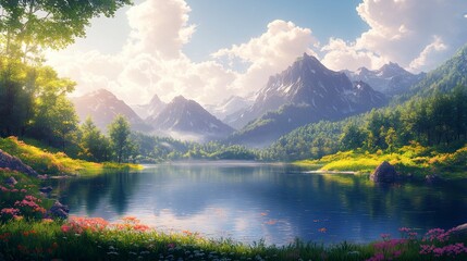 Fototapeta premium nature background,illustrations --ar 16:9 --stylize 400 --v 6.1 Job ID: 9c3920bf-fbe4-4a05-ba8e-95e8c77c474e