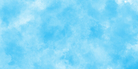 Abstract blue watercolor painted sky background by teal color blue, Abstract blue color clouds background, Vibrant clear blue sky with puffy and blurry natural clear clouds.