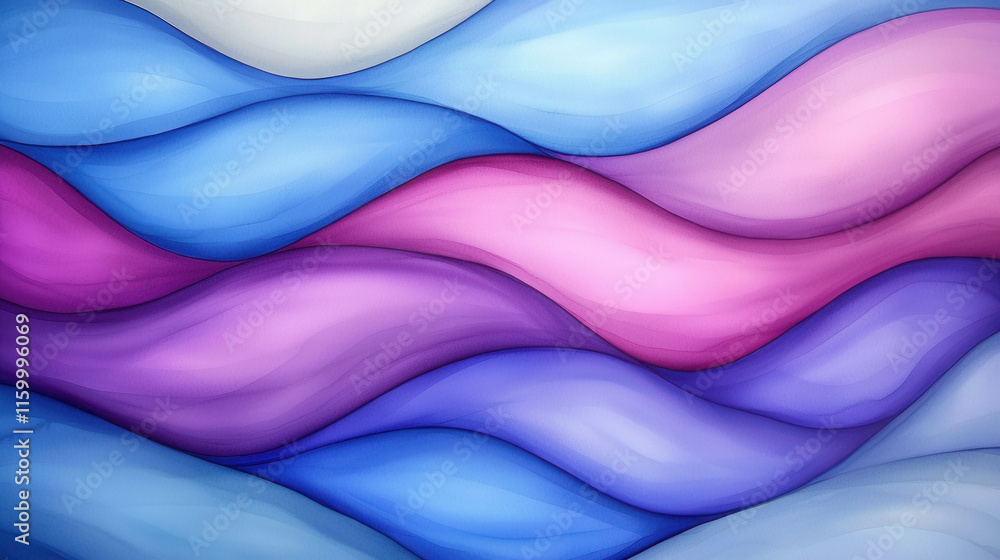 Poster fluid vibrant waves in soft colors for artistic background creation