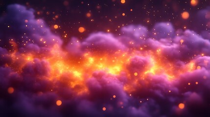 Obraz premium Abstract fiery cloudscape with glowing embers and sparks