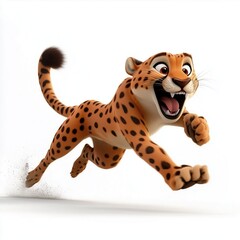 Cartoon Lion Laughing with Joyful Expression