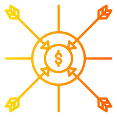 Career advancement style yellow line gradation