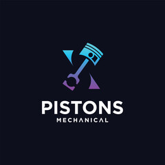 Piston technology logo, piston technology logo symbol, piston engine maintenance, piston spare parts