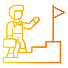 Career advancement style yellow line gradation