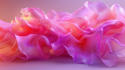 Fototapeta premium Abstract pink and orange flowing fabric.