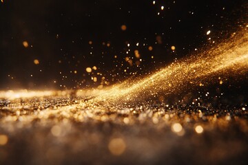 A shimmering golden dust effect with sparkling particles.