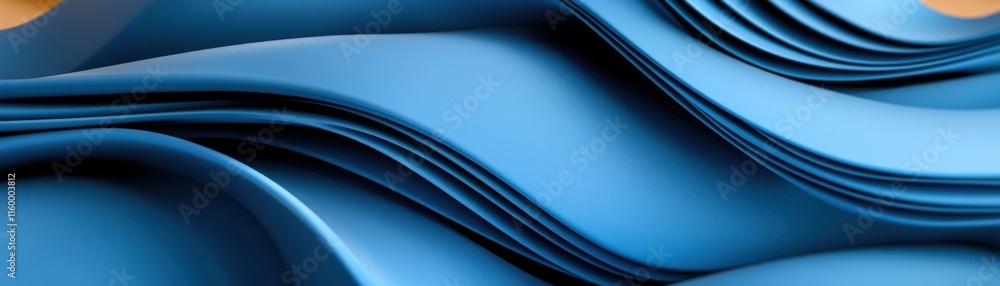 Poster dynamic blue waves abstract art digital design modern environment close-up view fluid motion