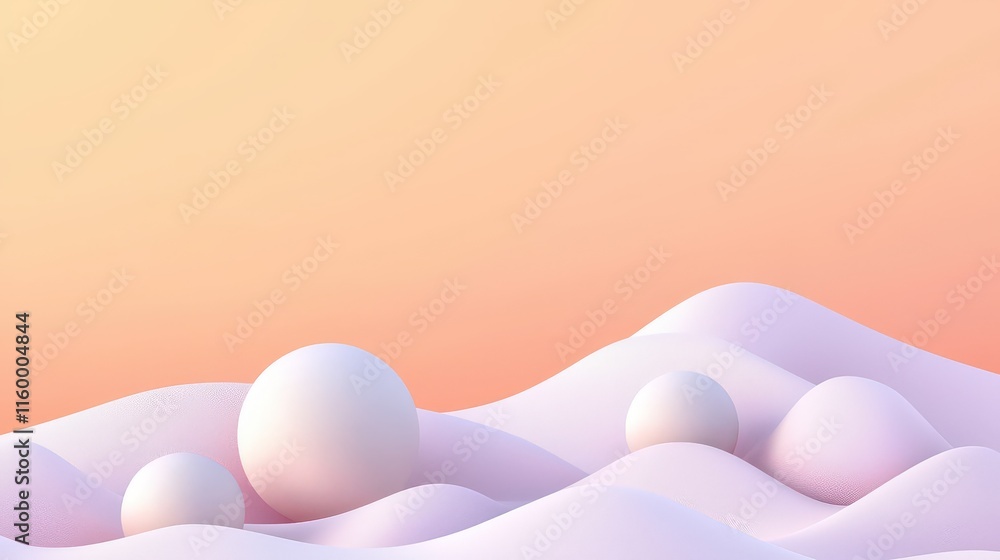 Poster creating serene abstract landscapes with soft shapes and gradients digital art calm environment arti