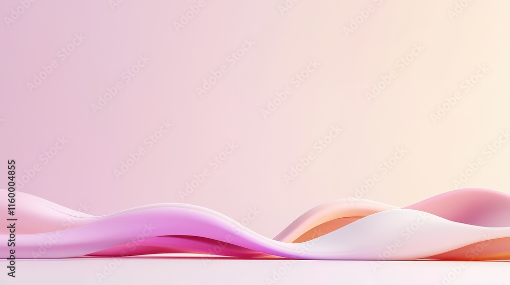 Poster fluid design waves abstract art digital background soft colors minimalist view visual harmony