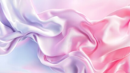 Obraz premium Elegant Silk Drapery Action Studio Textile Photography Soft Color Palette Close-Up Textile Art