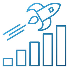 Career advancement style blue line gradation