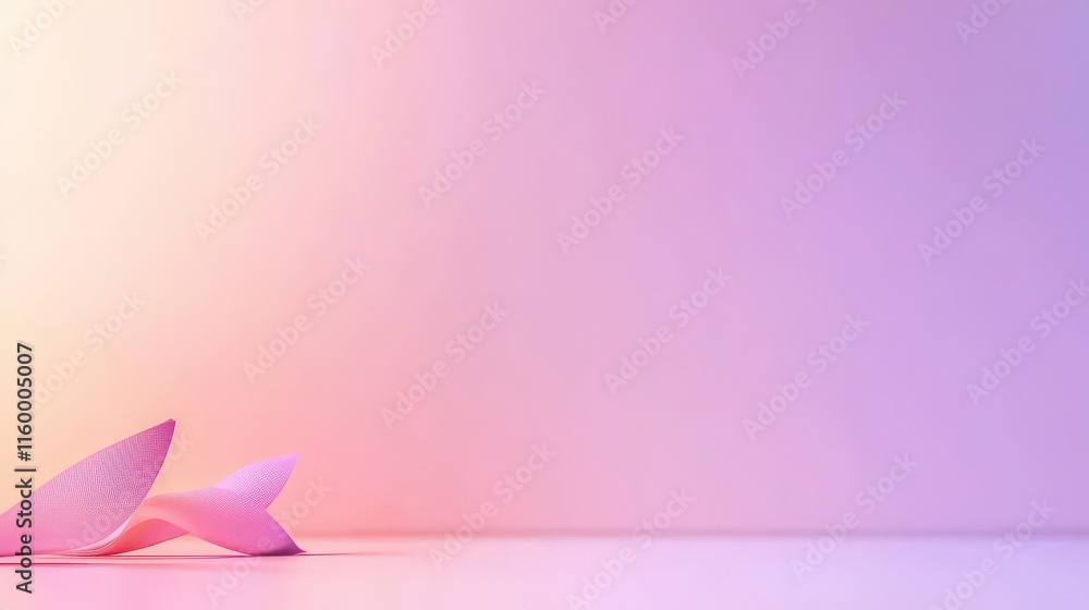 Poster elegant paper fish on smooth surface minimalist style soft gradient background artistic concept