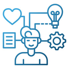 Career advancement style blue line gradation