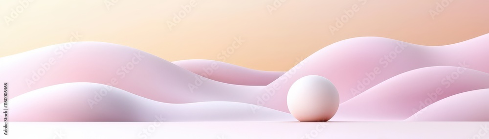 Poster abstract shapes and curves soft landscape digital artwork tranquil setting minimalist view serenity 