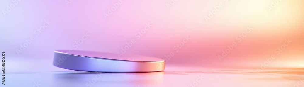 Poster dynamic circular object in soft light abstract composition studio setting digital art concept