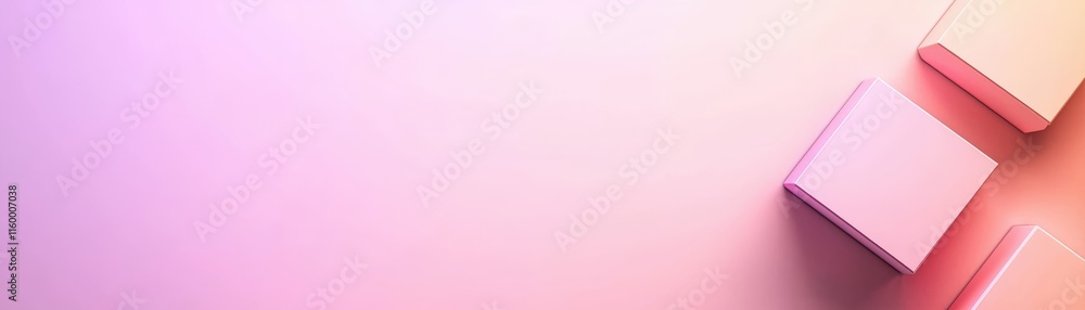 Poster creative minimalist composition of pink cubes on a soft gradient background studio setting modern ae