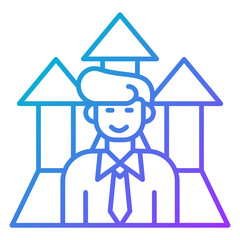 Career advancement style blue and purple line gradation