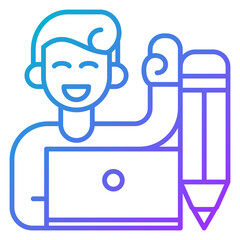 Career advancement style blue and purple line gradation