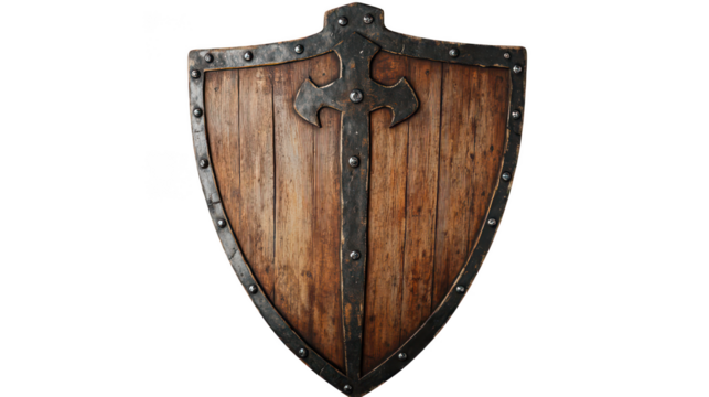Medieval Shield with Sword Design