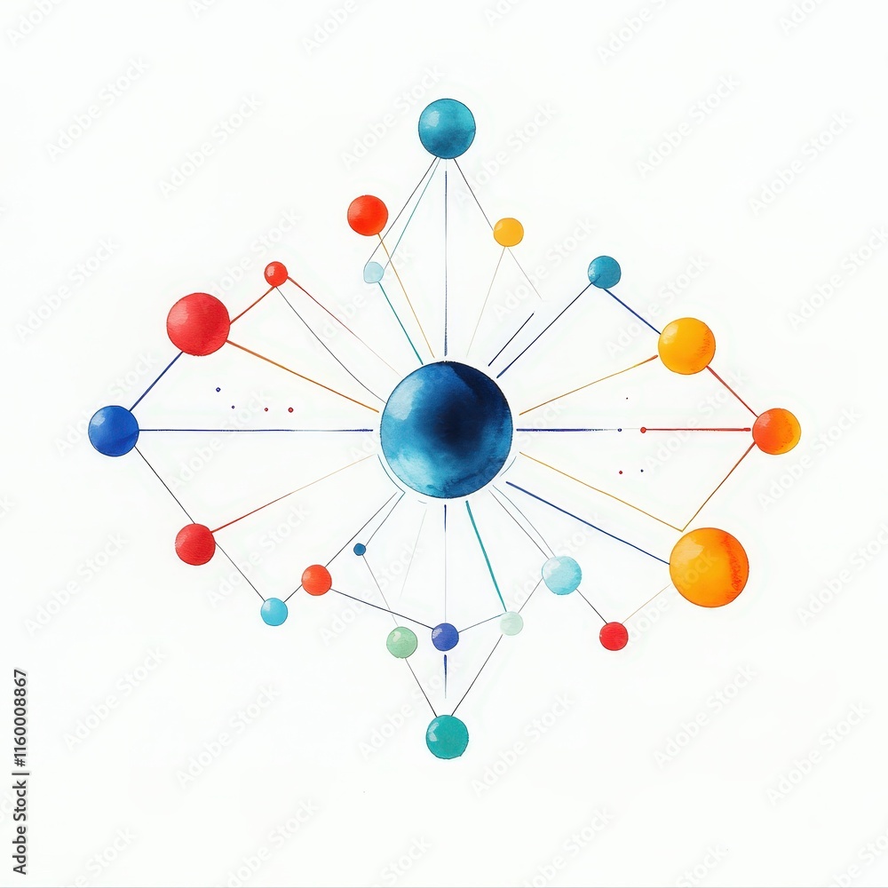 Poster quantum computing, future tech, white background