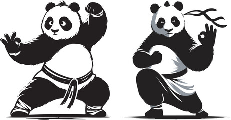 Kung Fu Panda Vector Silhouette © Joya