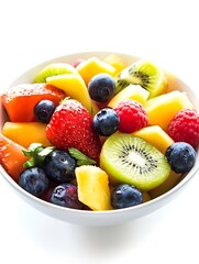 Refreshing Bowl Of Mixed Berries And Tropical Fruits For A Healthy Breakfast Or Snack : Generative AI