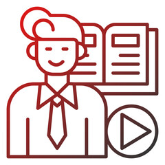 Career advancement icon, red line gradient style