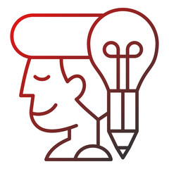 Career advancement icon, red line gradient style