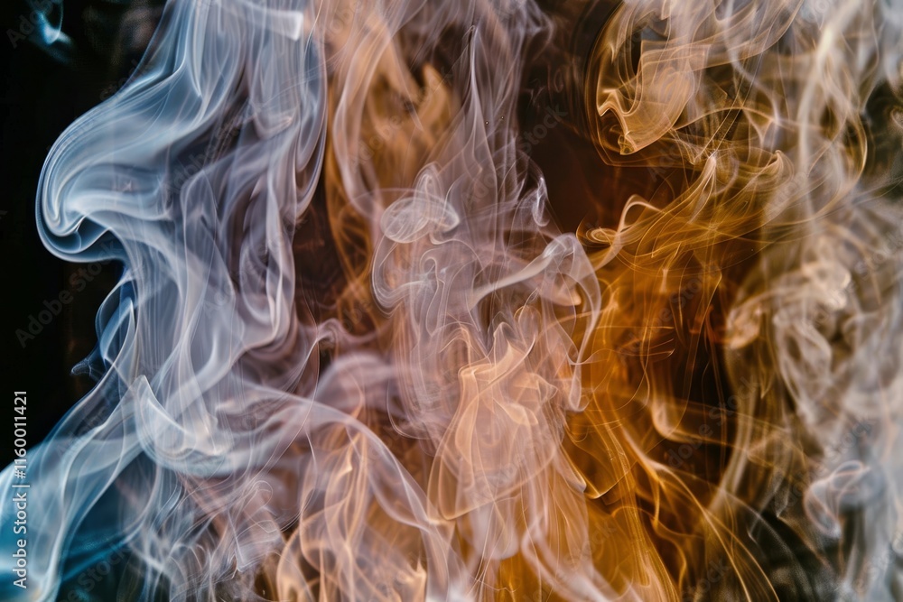 Aufkleber intricate and flowing smoke patterns in sharp focus against a dark background for design overlays
